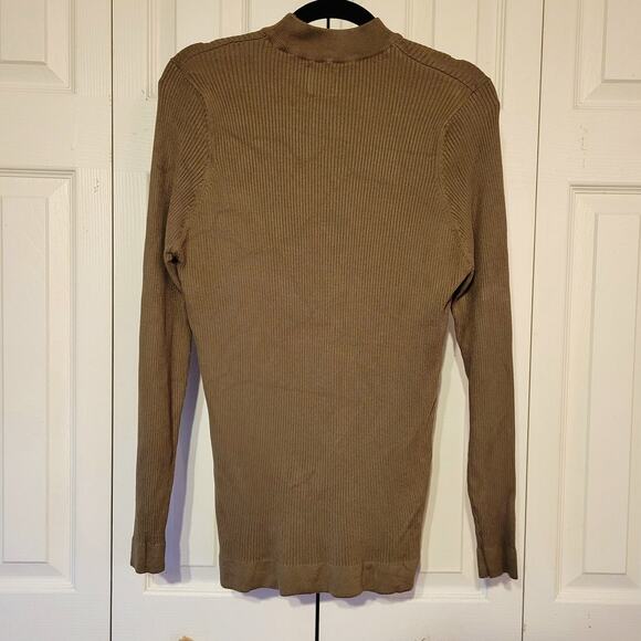 Zara, L | Ribbed Long Sleeve Stretchy Top Turtle Neck - Picture 2 of 5